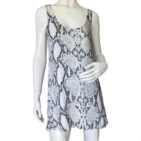 Lavender Brown Snake Skin Print Mini Dress Size XS - Picture 1 of 9